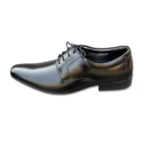 Black Leather Derby Shoe for Men